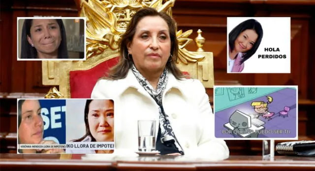 Dina Boluarte será la primera presidenta del Perú y usuarios vacilan a Keiko Fujimori y Verónika Mendoza.