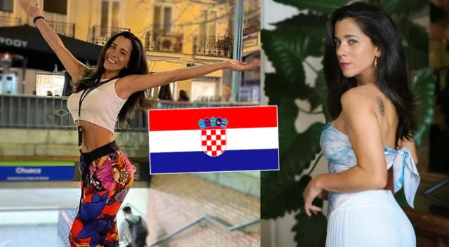 Vanessa Terkes celebra el triunfo de Croacia frente a Brasil.