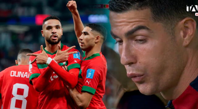 Cristiano Ronaldo quedó en shock al ver el gol de Marruecos.