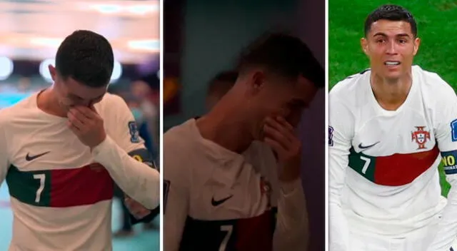Cristiano Ronaldo llora por perder la última chance de ser campeón del Mundo.