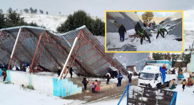 Luego de una intensa granizada el techo se derrumbó sobre los asistentes a una graduación en Bolivia.
