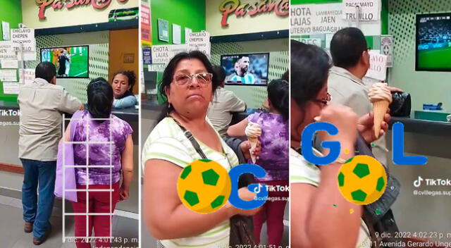 La señora tuvo que entregar su helado que recién había comprado.