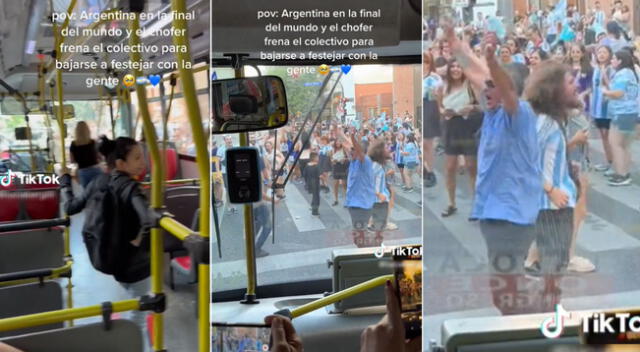 Argentina venció a Croacia por el Mundial Qatar 2022 y chofer de bus celebró de singular manera que es viral en las redes sociales.