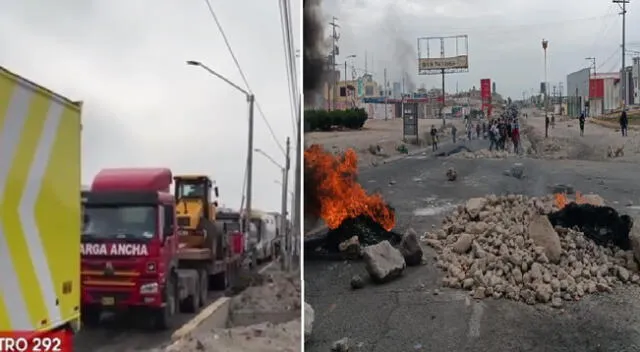 Panamericana Sur sigue bloqueada en Ica tras protestas.