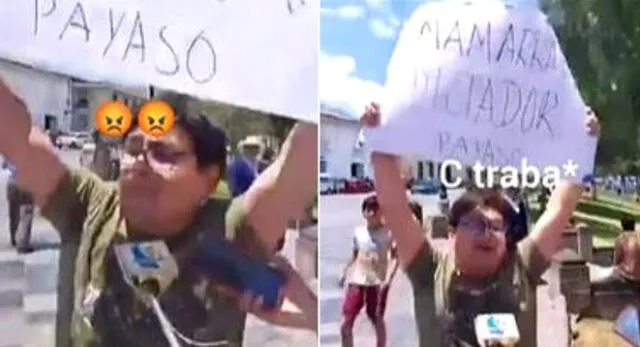 El joven cajamarquino salió a una plaza y mostró su indignación sin pensar que se haría viral en TikTok.