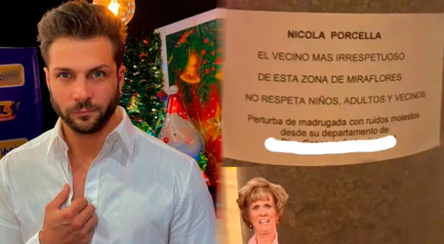 Nicola Porcella es nuevamente acusado por sus vecinos, pero esta vez colocaron por todo Miraflores carteles tildándolo de 'irrespetuoso'