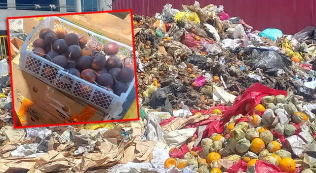 Frutas malogradas son acumuladas en los exteriores de los mercados.
