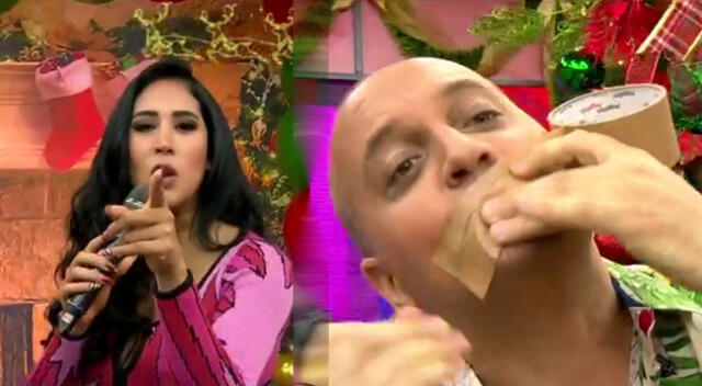 Melissa Paredes decidió darle de 'enemigo secreto' a Metiche y le regaló una cinta.