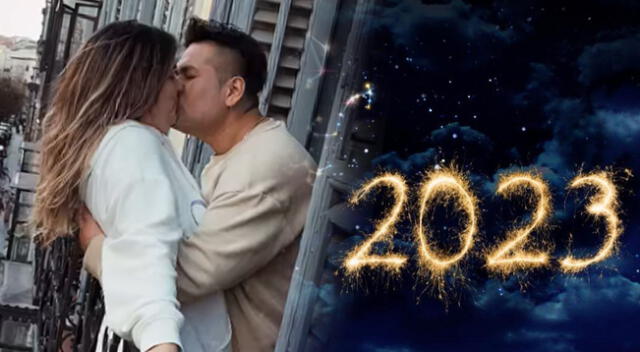 Deyvis Orosco y Cassandra Sánchez se despiden del año con apasionado beso.