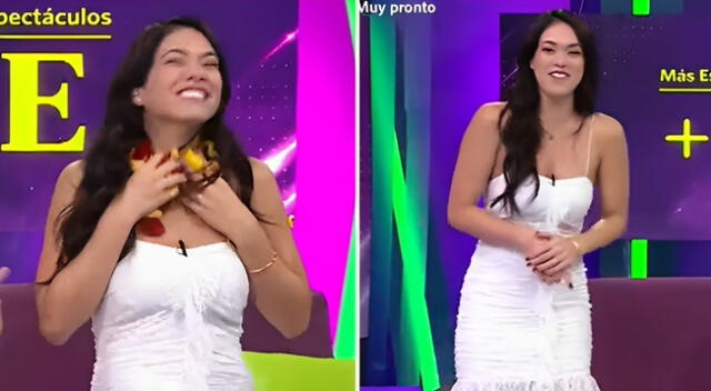 Jazmín Pinedo se mostró feliz al hablar de su vida personal.