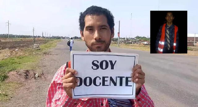 Rubén Moyano tiene 34 años y se para con un cartel para que alguien lo pueda acercar a sus trabajos.