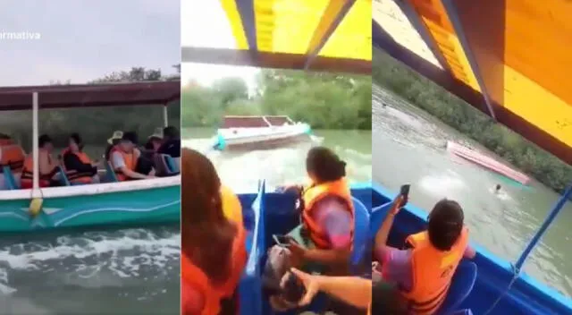 Bote con turistas se voltea tras chocar con otra embarcación en Tumbes