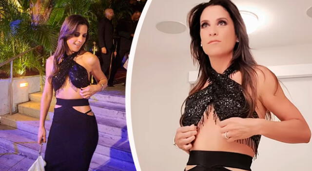 María Pía Copello se luce con traje de noche.