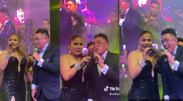 Christian Cueva fue uno de los invitados en la boda de la 'Baby Bru' y decidió subir al escenario para cantar junto a Marisol.