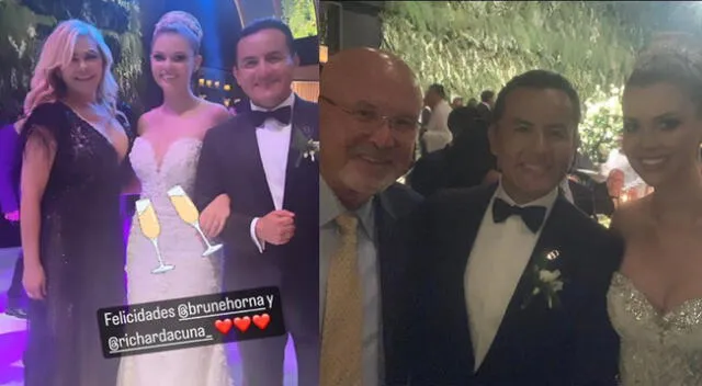 Gisela Valcárcel disfruto de la boda de Brunella y Richar, también el alcalde de Surco, Carlos “Techito” Bruce llegó al matrimonio.