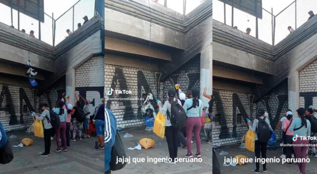 Hinchas de Alianza Lima y vendedores de la calle realizaron un ingenio descomunal.