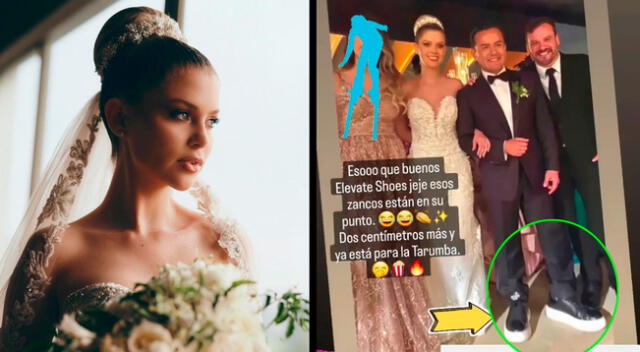 Richard Acuña es troleado por usar zapatillas con plataforma en su matrimonio con Brunella Horna.