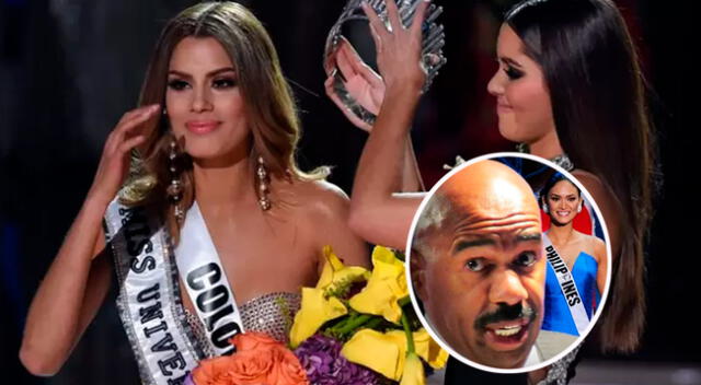 Steve Harvey leyó mal la tarjeta y anunció a Miss Colombia 2015 como la Miss Universo.