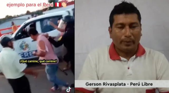 Excandidato de Perú Libre siendo llevado por la PNP