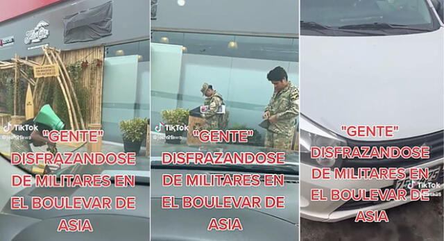 Tres hombres estaban "disfrazándose de militares" y usuarios en TikTok advierten "ataque a Lima".