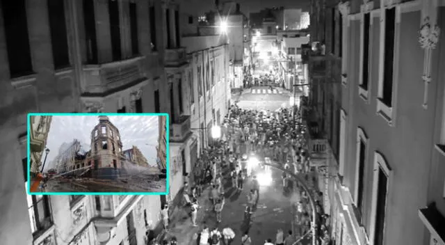 Momentos antes del incendio se puede observar a manifestantes quemando objetos