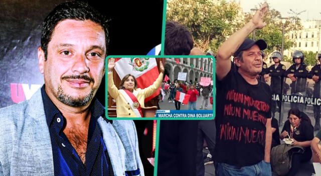 Llenan de elogios a Lucho Cáceres por salir a protestar.