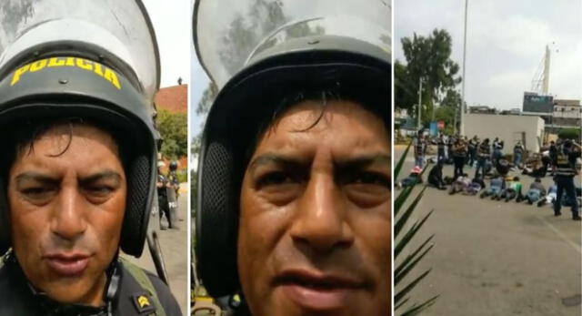 Policía se grabó tildando de "terroristas" a manifestantes que estaban tirados en el piso en San Marcos