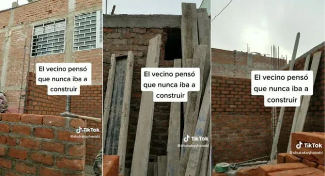 El hombre construyó su casa de 'golpe' y dejó sin 'luz' natural a su vecino, escena es viral en TikTok.