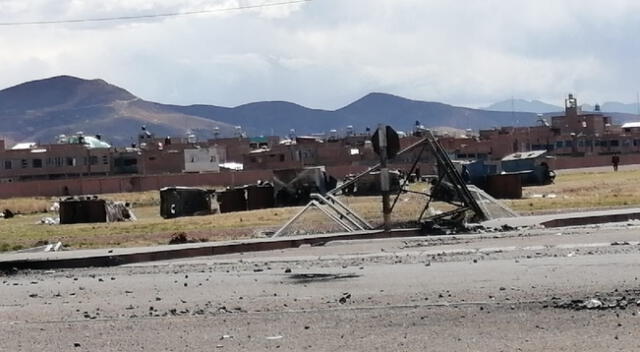 Inmediaciones del aeropuerto de Juliaca donde se viven enfrentamientos