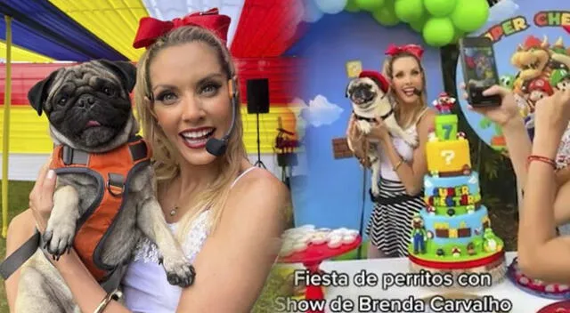 Brenda Carvalho hace show para perrito pug y alborota las redes sociales.