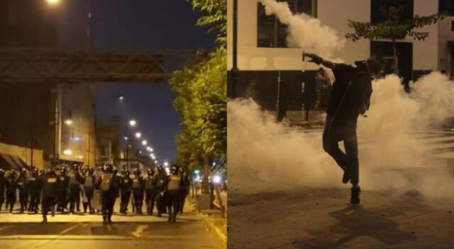 La Policía se impuso y empezó a lanzar bombas lacrimógenas contra las personas que se encontraban lanzando piedras.