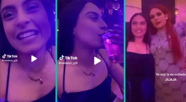 En el video de TikTok se ve que mujer se embriagó junto a su ex cuañada.