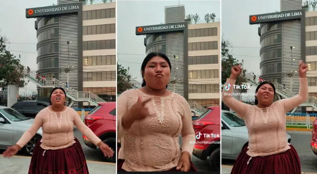 La Cholita Lu llegó hasta la Universidad de Lima.