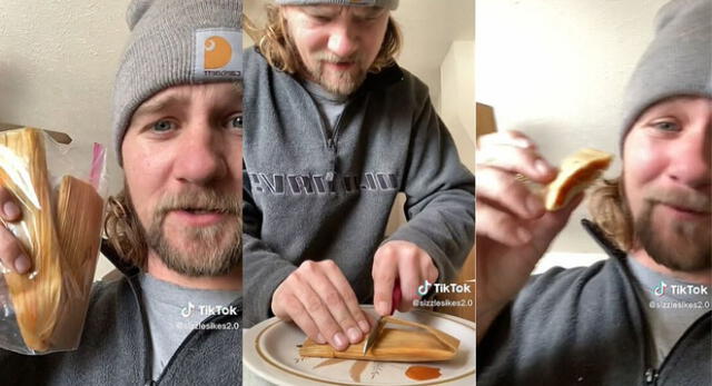 Turista comió tamal con panca, se hace viral en redes sociales, pero en TikTok lo vacilan.
