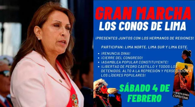 Manifestación tiene varios objetivos y uno de ellos es la renuncia de la presidenta Dina Boluarte.