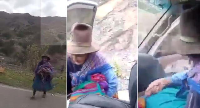 Conductor ayudó a campesina que esperó por horas en la carretera y acción es viral en Facebook.