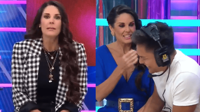 Rebeca Escribens es delatada por su productor en vivo.