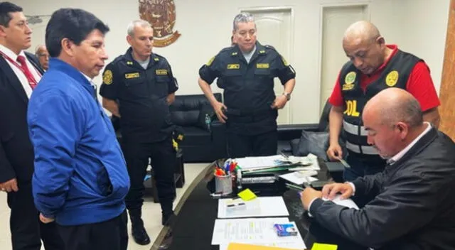 Expresidente Pedro Castillo en instalaciones de la Policía Nacional