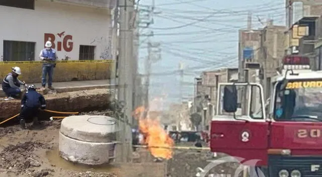 Provocan incendio en tubería de gas que alarmó a chiclayanos.