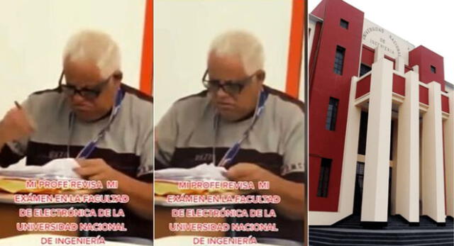 El profesor de la UNI se 'transformó' al revisar las pruebas de sus alumnos y escena es viral en TikTok.