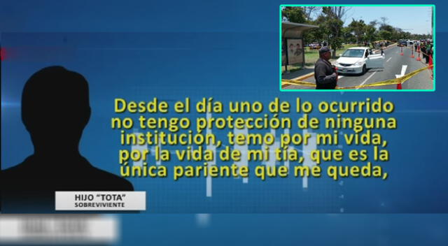 Hijo de "La Tota" teme por su vida y asegura no tener resguardo de instituciones