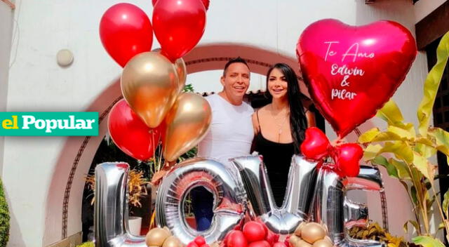 Edwin Sierra y Pilar Gasca muy enamorados en San Valentín.