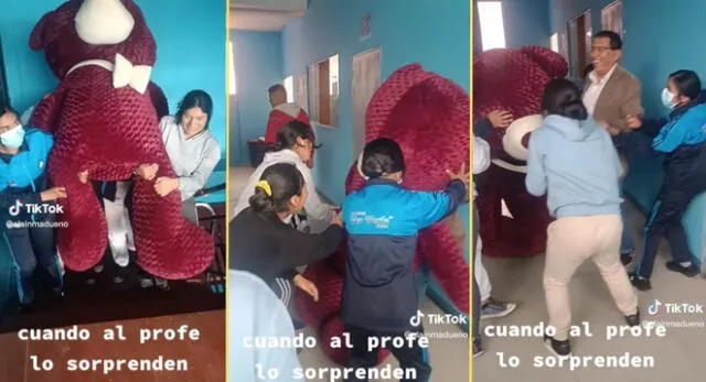 Un profesor fue sorprendido por sus alumnas en San Valentín y es viral.