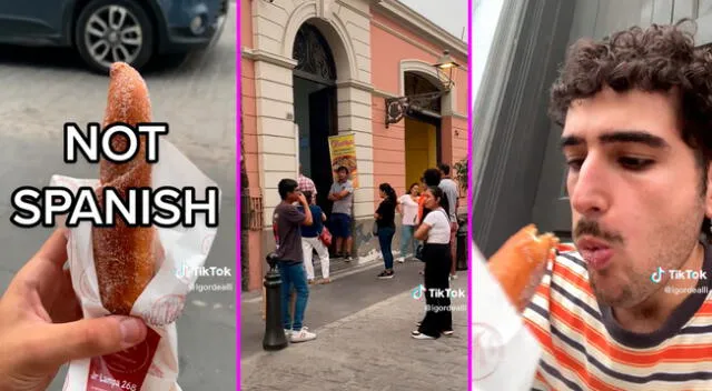 El joven compartió en TikTok cuál fue su experiencia al probar el churro peruano.