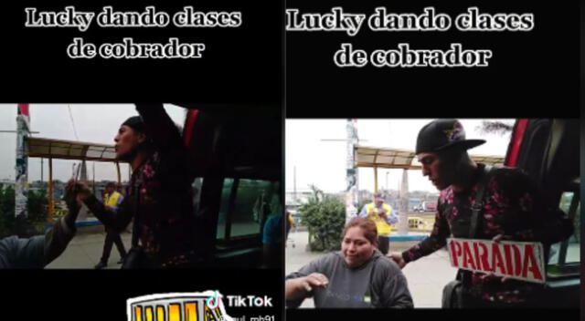 Lucky dio lecciones de cobrador de combi