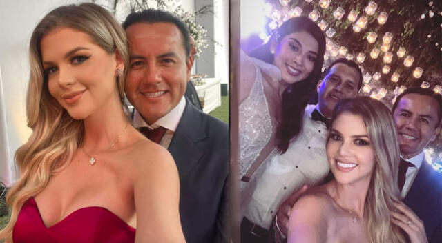 Brunella Horna y Richard Acuña asisten a matrimonio de excongresista José Luna Morales.