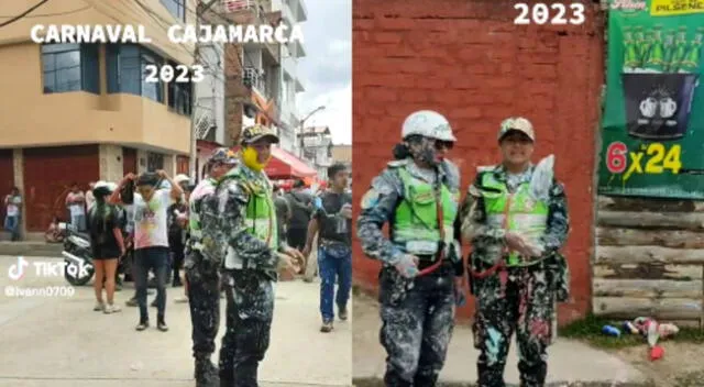 Ni las motos de la PNP se salvaron de ser manchados.