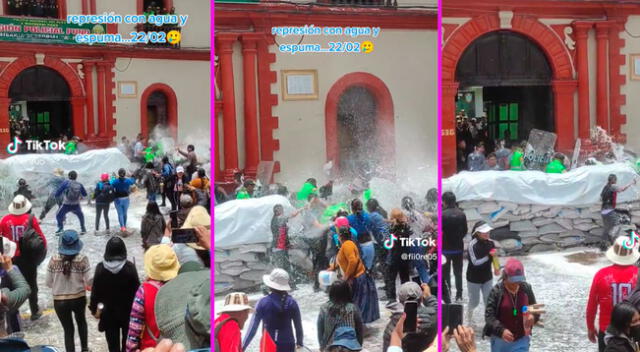 Los peruanos lanzaron agua y globos en el carnaval de Puno.