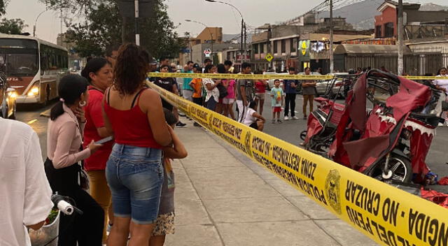 Mototaxi completamente destrozado tras choque en el Rímac