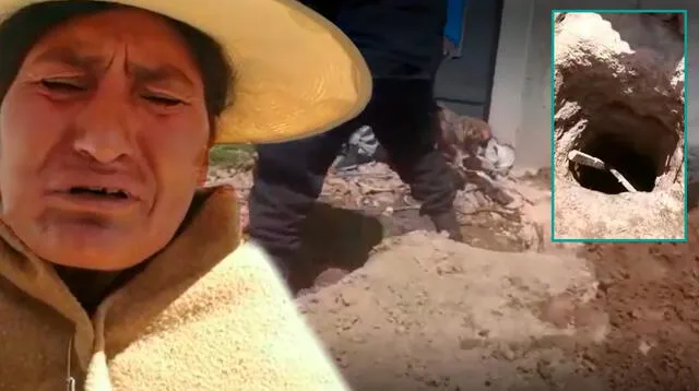 Mujer sufre por la pérdida de su esposo durante escabación en Juliaca.